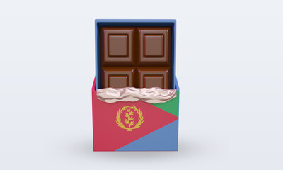 3d chocolate Eritrea flag rendering front view