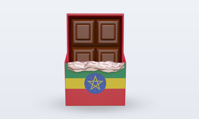 3d chocolate Ethiopia flag rendering front view