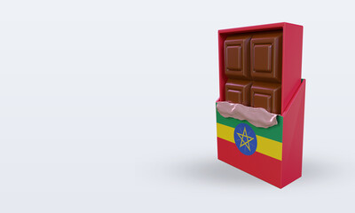 3d chocolate Ethiopia flag rendering right view
