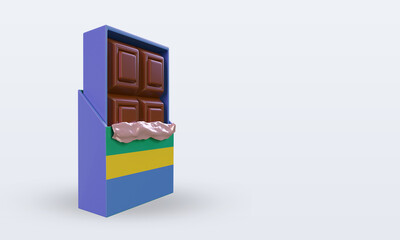 3d chocolate Gabon flag rendering left view