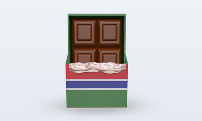 3d chocolate Gambia flag rendering front view