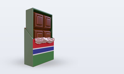 3d chocolate Gambia flag rendering left view