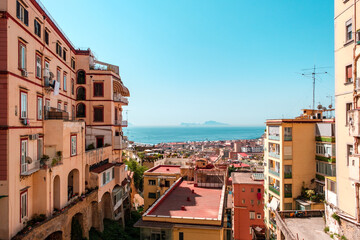 Fototapeta na wymiar Naples City centre in Campania Italy.