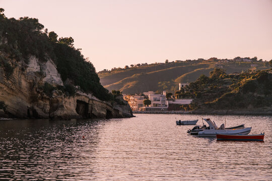 Small fisherman boats in Bacoli, Naples Italy