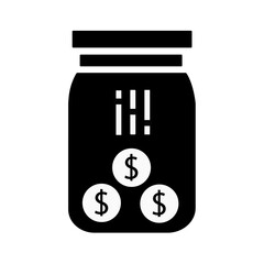 Money jar line icon. Coin box linear style sign for mobile concept and web design. Money savings outline vector icon. Symbol, logo illustration. Vector graphics