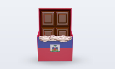 3d chocolate Haiti flag rendering front view