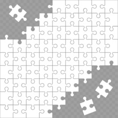 Jigsaw puzzle grid background, banner. Vector