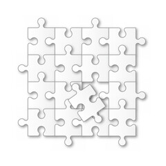 Jigsaw puzzle grid background, banner. Vector