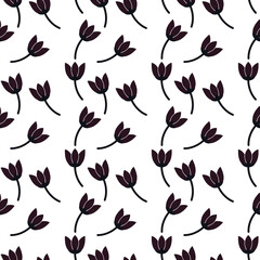 Monochromatic illustration of rose. seamless pattern. can be used for apparel, textile, fabric pattern, wallpaper, wrapping paper, background, cover