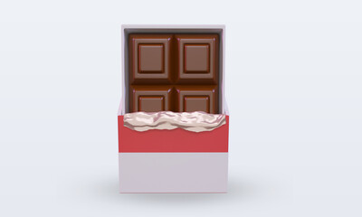 3d chocolate Indonesia flag rendering front view