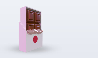 3d chocolate Japan flag rendering left view