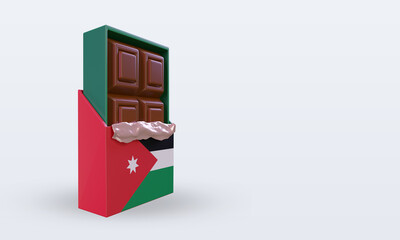 3d chocolate Jordan flag rendering left view