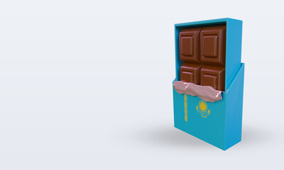 3d chocolate Kazakhstan flag rendering right view