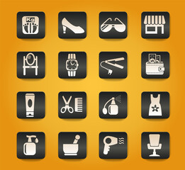 beauty salon icon set