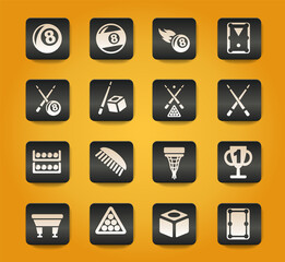 billiards icon set