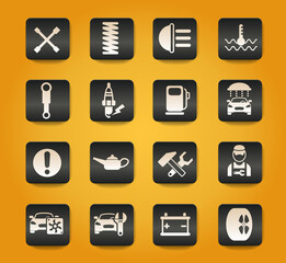 car service icon set