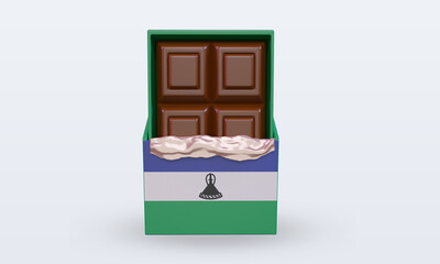 3d chocolate Lesotho flag rendering front view