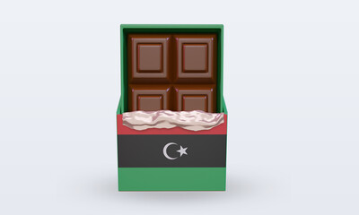 3d chocolate Libya flag rendering front view