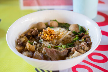 Beef noodles braised taste delicious at thailand