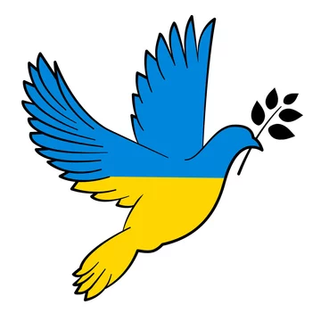Poster mit Friedenstaube auf der Flagge der Ukraine. 13752863 Vektor Kunst  bei Vecteezy