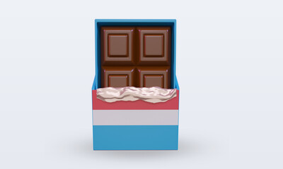 3d chocolate Luxembourg flag rendering front view