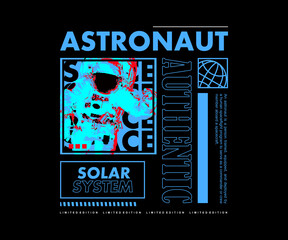 Pixel Astronaut Graphic Design for T shirt  Street Wear and Urban Style