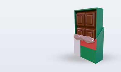 3d chocolate Madagascar flag rendering right view