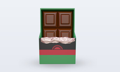 3d chocolate Malawi flag rendering front view