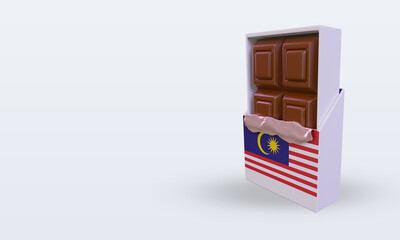3d chocolate Malaysia flag rendering right view
