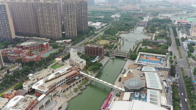 Aerial view of CBD of Foshan, China.