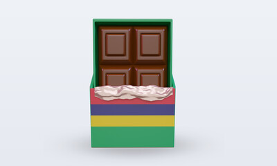 3d chocolate Mauritius flag rendering front view