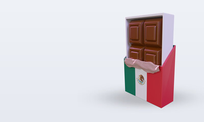3d chocolate Mexico flag rendering right view
