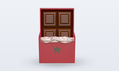 3d chocolate Morocco flag rendering front view