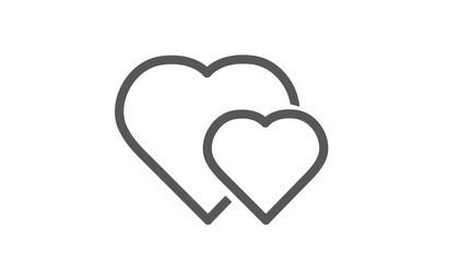 Hearts Icon. Vector isolated linear editable illustrator