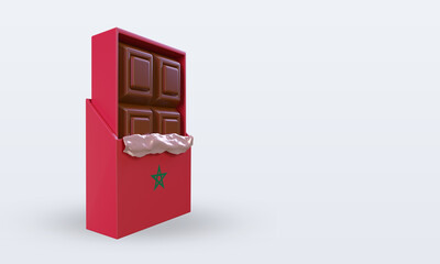 3d chocolate Morocco flag rendering left view