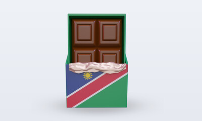 3d chocolate Namibia flag rendering front view