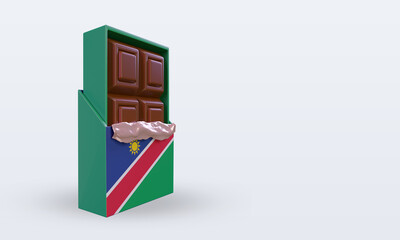 3d chocolate Namibia flag rendering left view