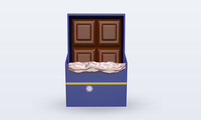 3d chocolate Nauru flag rendering front view