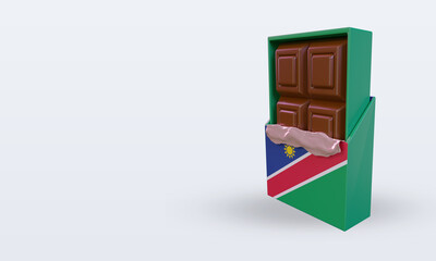 3d chocolate Namibia flag rendering right view