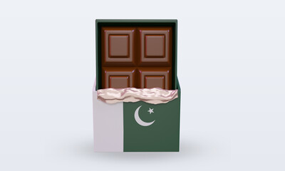 3d chocolate Pakistan flag rendering front view