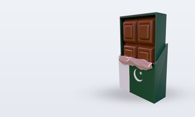 3d chocolate Pakistan flag rendering right view