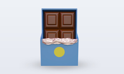 3d chocolate Palau flag rendering front view