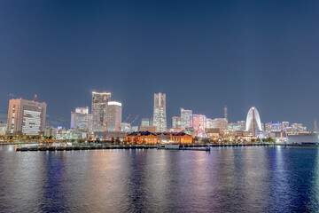 Fototapeta na wymiar 神奈川県横浜市西区みなとみらいの夜の都市景観