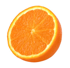 half orange fruit isolated on the white background, clipping path..