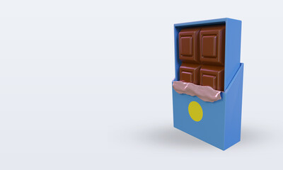 3d chocolate Palau flag rendering right view