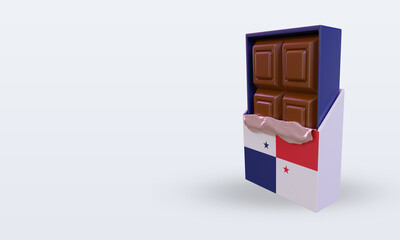 3d chocolate Panama flag rendering right view