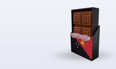 3d chocolate Papua New Guinea flag rendering right view