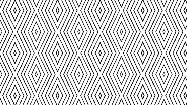 Abstract symmetry black and white kaleidoscope, 3d rendering backdrop, computer generating