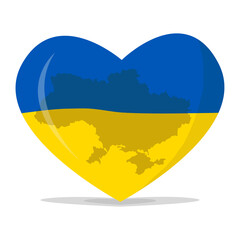 ukraine flag shaped love, floating flag love icon, nationality concept
