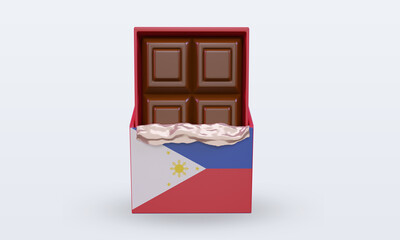 3d chocolate Philippines flag rendering front view